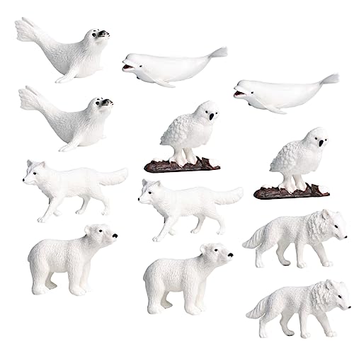 Vaguelly 12 Stück Teiliges Miniatur Arktische Tierfiguren aus Kunststoff Pädagogische Spielzeugmodelle Bunte Deko für Schreibtisch Lernspielzeug für Geburtstagsgeschenk von Vaguelly