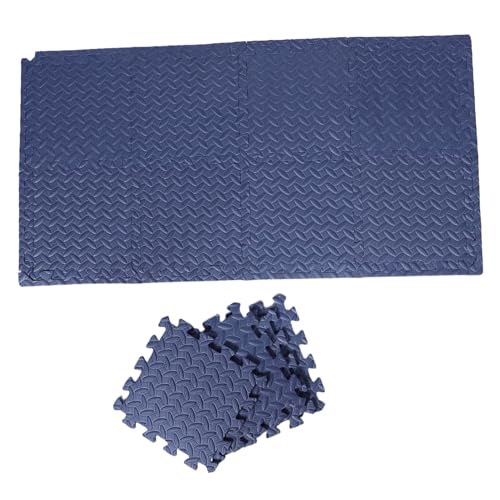 Vaguelly 12 Stück Teiliges Puzzle Bodenmatten aus Dickem Schadstofffreiem Schaumstoff mit Blattprägung rutschfest und Sanft Navyblau Flexibel Zusammensetzbar für Krabbelbereich und von Vaguelly