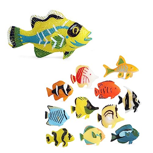 Vaguelly 12 Stück Teiliges Realistische Meerestiere Figuren aus Robustem Material Lebendige Farben Niedliche Dekoration für Kinderzimmer Wohnzimmer Aquarium und Kreative Bastelideen von Vaguelly