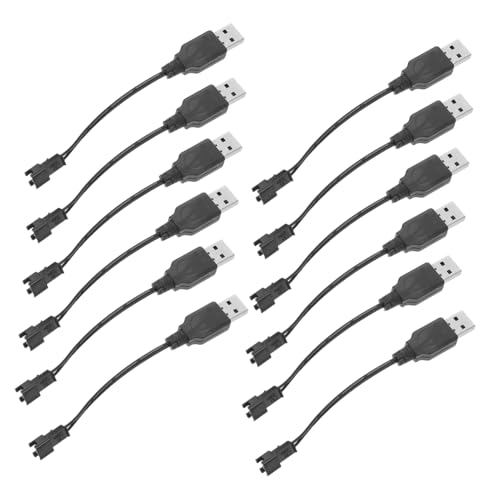 Vaguelly 12 Stück Teiliges USB Ladekabel Kurz USB C Kabel Kompatibel mit Elektrospielzeug Rc Auto Bubble Maschine Ladeadapter Zubehör von Vaguelly