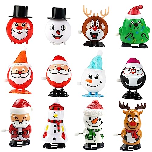 Vaguelly 12 Stück Teiliges Weihnachtsaufziehspielzeug Lustige Kreative Spielzeuge für Weihnachtsfeiern Wiederverwendbare Partygeschenke mit Niedlichem Design von Vaguelly