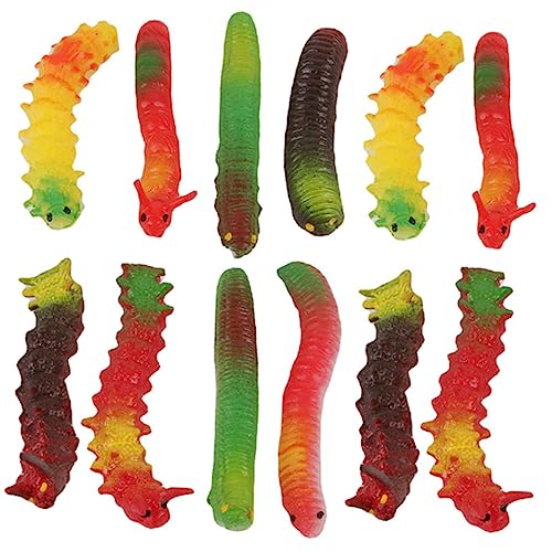 Vaguelly 12 Stück simuliertes Insektenspielzeug Halloween Scherzartikel Halloween Dekoration Halloween-Dekoration Halloween Decor Party für realistischer Wurm Streich Witz Plastik von Vaguelly