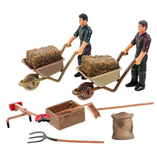 Vaguelly Realistische Mini Bauernhof Zubehör Kit 12pcs Miniatur Farmer Spielzeug Werkzeuge Für Decor von Vaguelly