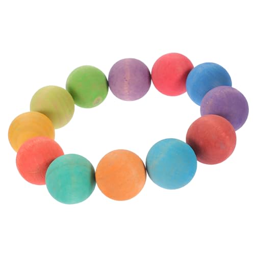 Vaguelly 12 Teiliges Vorschulspielzeug Kinderspielzeug Lernspielzeug Für Kleinkinder Lernspielzeug Für Für Mädchen Regenbogenball Lustiges Ball Runder Ball Aus Holz von Vaguelly
