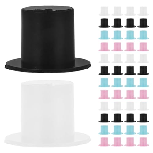Vaguelly 120 Stück Mini Zylinder Aus Kunststoff Winziger Zylinder Kleiner Zylinder Winzige Hüte Bastel Schneemann Hüte Kleine Schneemann Hüte Mini Zylinder Miniatur Wiederverwendbar von Vaguelly