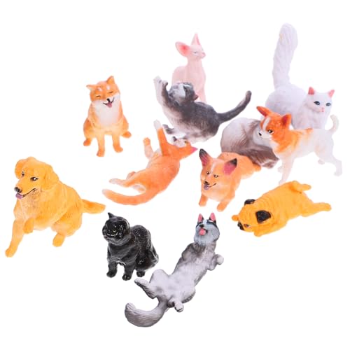 Vaguelly Kauspielzeug Hund Katzenspielzeug 12pcs Miniatur Katzen Und Hunde Figuren Set Realistische Tierornamente Für Und Dekoration Ideal Als Lernspielzeug Und Für Torten Dekoration von Vaguelly
