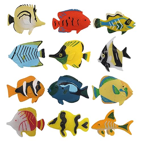 Vaguelly 12St Tropische Fischspielzeuge kindergeburtstags mitgebsel Toys Educational Toys Tierfiguren für Kinder Meerestier tropisches Fischmodell Modelle Aquarium Ornamente von Vaguelly