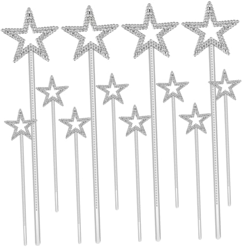 Vaguelly 12St Zauberstab Fairy Wand kinderkostüme Rollenspiel blitzknaller glitzerin starw Feenflügel Sterne-Gastgeschenke Fee-Kit Feenstäbe in Sternform Feenhaftes Plastik Silver Vaguelly 12St Zauberstab Fairy Wand kinderkostüme Rollenspiel blitzknaller glitzerin starw Feenflügel Sterne-Gastgeschenke Fee-Kit Feenstäbe in Sternform Feenhaftes Plastik Silver von Vaguelly