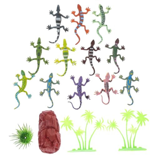 Vaguelly 12Stücke Mini Eidechsenmodell Realistisches Reptilspielzeug aus Pädagogisches für Jahren Heimdekoration für Garten und Büro von Vaguelly