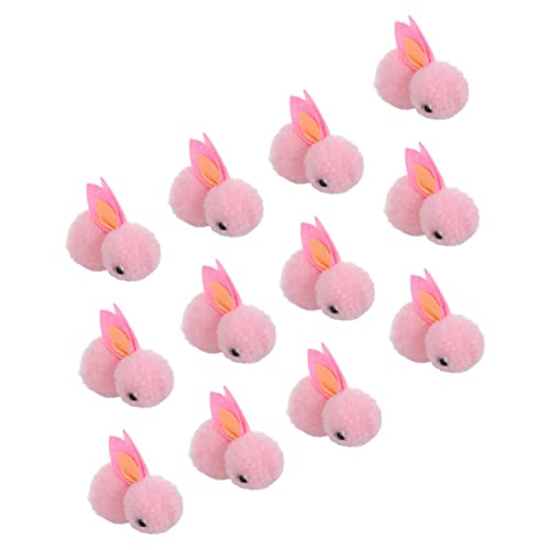 Vaguelly 12st Plüschhase Plüschtiere Hase Plüsch Stofftier Nähen Kaninchen Mini-kuscheltiere Puppe Weihnachtsbaum Kleiner Häschenplüsch Plüsch-Hasen-Dekoration Rosa von Vaguelly
