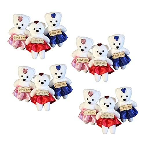 Vaguelly 12st Zubehör Für Kurze Samt Bären Blumenstrauß Ornament Heimdekorationen Puppe Blumenstrauß Dekoration Blumensträuße Tragen Puppe DIY Liefert Cartoon Bär Ornament Bärenpuppe von Vaguelly