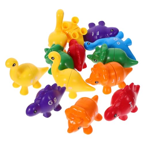 Vaguelly 13 Stück Teiliges Dinosaurier Lernspielzeug für Kleinkinder Pädagogisches Alphabet Zuordnungsspiel Fördert Kognitive Entwicklung Feinmotorik und Kreativität für Vorschule und Reise von Vaguelly
