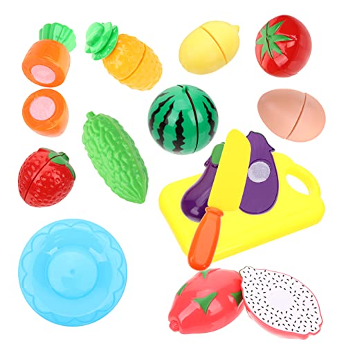 Vaguelly 13Stücke Teiliges Schneidspielset Gemüse Pädagogisches Küchen Für Realistisches Für Spielküche Lernspielzeug Für Kleinkinder von Vaguelly
