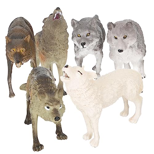 Vaguelly 14 STK Winterwolfsrudel-Modell Spielzeug Kleine Tiere Statue Auto Model Kind Abs von Vaguelly