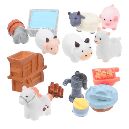 Vaguelly 14 Stück Miniatur Bauernhof Figuren Teiliges DIY Zubehör mit Schafen Kühen und Heuballen für Garten Puppenhaus und Aquarien Dekoration Vaguelly 14 Stück Miniatur Bauernhof Figuren Teiliges DIY Zubehör mit Schafen Kühen und Heuballen für Garten Puppenhaus und Aquarien Dekoration von Vaguelly