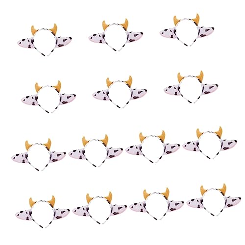 Vaguelly 14St Rinder Stirnband Tierkostüm Stirnband mit Stierhörnern Stirnband aus Tierhorn haarschmuck kostüme Milchkuh-Stirnband Tier-Stirnband Ohr Requisiten Ziegenhorn Kleidung Kind von Vaguelly