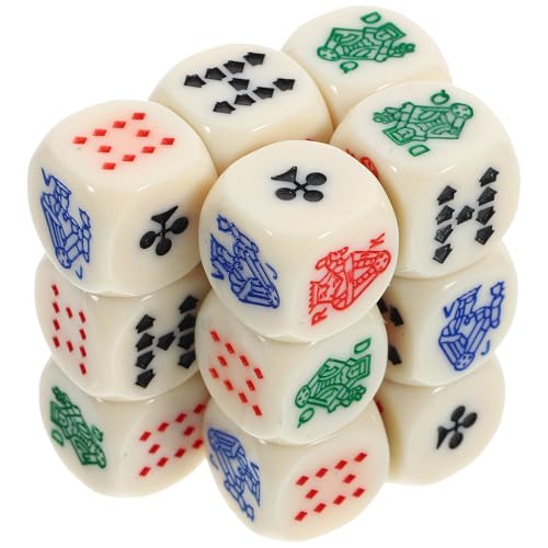 Vaguelly Abgerundete Ecken Pokerwürfel Würfelspiel 15-teiliges Pokerwürfelset Für Partys Und Bars von Vaguelly