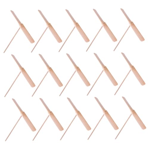 Vaguelly 15 Stück Holz Bambus Libellen Moskitonetz Schwebefußball Flugzeug Zappel Moskito Armband Drohne Holz Fliegende Libelle Kinderspielzeug Partygeschenke Beige von Vaguelly