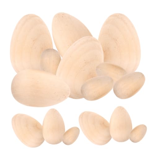 Vaguelly 15 Stück Holz Eier zum Bemalen Unbehandelte Dekorations Eier für DIY Ostern Feste für Kreative Handarbeiten Holzornamente zur Verschönerung Ihrer Wohnung von Vaguelly