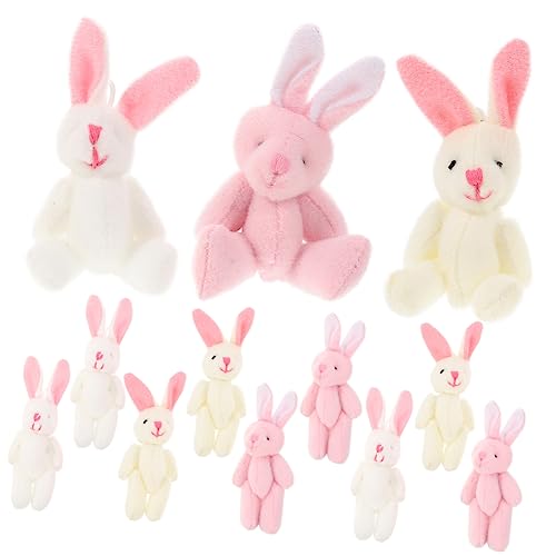 Vaguelly 15 Stück Knöchel Kaninchen Anhänger Mini Häschen Puppen Plüsch Häschen Babys Ausgestopfte Kaninchen Kleine Auto Spielzeugtiere Das Tier Medaillon des Deckels Dekorativer von Vaguelly