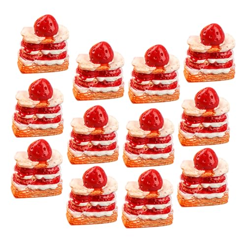 Vaguelly 15 Stück Kuchen Obstkuchen Obstkuchen Dessert Kunstkuchenmodell Künstliches Kuchenmodell Miniatur Kuchen Simulationskuchen Kuchendekor Mini Hausdekorationen Kunstkuchen von Vaguelly