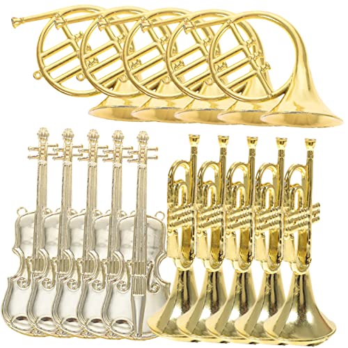 Vaguelly 15 Stück Musikinstrumentenmodell Goldenes Weihnachts Hängeornament Instrument Hängeornament Girlande Mini Musikinstrumente Weihnachtskarten Weihnachtsmusikornamente Aus von Vaguelly
