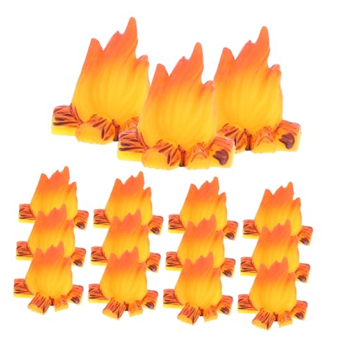 Vaguelly 15stücke Miniatur- Spielzeug Aus Harz Für Puppenhaus Dekoratives Feuer-Modell Tragbares Flammensimulationsspielzeug Landschaftszubehör Für Kleine von Vaguelly
