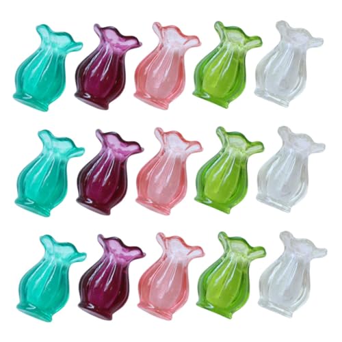 Vaguelly 15 Stück Teiliges Miniatur-blumentopf Bastelarbeiten Winzige Vasen für Puppenhäuser Mini Blumentöpfe für Sukkulenten Vielseitige Dekoration für Tisch Regal und Kleine Räume von Vaguelly