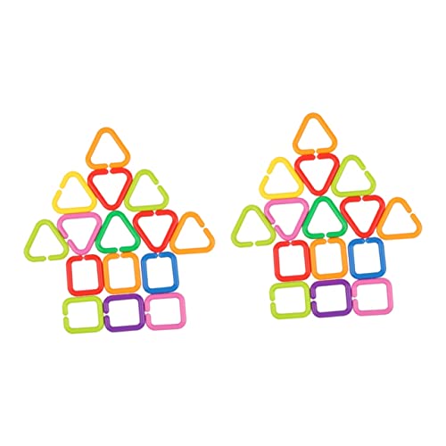 Vaguelly 150 STK geometrische Kettenschnalle Spielzeug für Kleinkinder Baby entwicklung Babybett Spielzeug Lernspielzeug für Kinder Kinderspielzeug Ringe geometrische Verbindungsketten Hand von Vaguelly