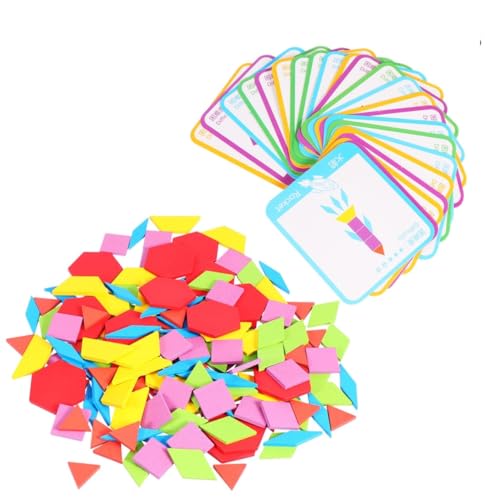 Vaguelly 155 Stück Geometrie-Puzzle-Spielzeug Geometrisches Rätsel Formen Und Farben-Puzzle Rätsel Für Kinder Geometrische Sortierbrettblöcke Holzspielzeug Baby Hölzern Bambus von Vaguelly