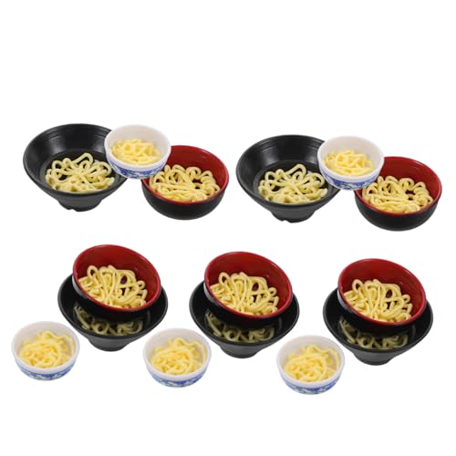 Vaguelly 15pcs Realistische Ramen Schüssel Spielzeug Set Für Puppenhaus Kit Puppenhaus Dekorationen Miniatur Lebensmittel Wohnzimmer von Vaguelly