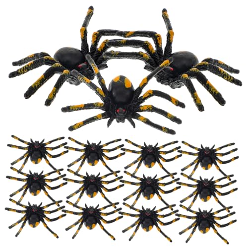 Vaguelly 15Stücke Teiliges Realistische Halloween Spinnen Lustige Prank Dekoration für Partys Kostümbälle und Spukhäuser Assortierte Farben für Gruselige von Vaguelly