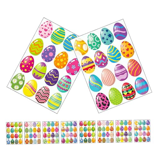 Vaguelly 16 Blatt Eier Aufkleber Bunte Selbstklebende Sticker für Kreative Bastelideen und Dekorationen zu Ostern für Partys und Festlichkeiten Vaguelly 16 Blatt Eier Aufkleber Bunte Selbstklebende Sticker für Kreative Bastelideen und Dekorationen zu Ostern für Partys und Festlichkeiten von Vaguelly
