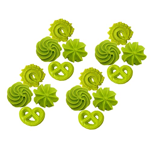 Vaguelly 16 Stück Keks-Modell Cookie-Stempel Gefälschte Lebensmittelspielzeuge Plätzchen Bausätze Gebäck Geleebecher Wiederverwendbar Mini-Cupcake-förmchen Eisbecher Dessertbecher Green PVC von Vaguelly