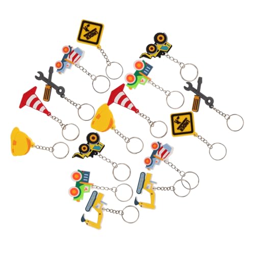 Vaguelly 16 Stück Teiliges Mini-baumaschinen Pvc-baustellenfahrzeuge Anhänger Bagger Bulldozer Zementmischer Rucksackanhänger Partygeschenke für Kindergeburtstag und Schulpreise von Vaguelly