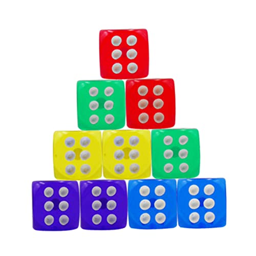 Vaguelly 50stücke Farbige Translucent Spielwürfel Seitige Dice Rot Gelb Blau Grün Für Ktv Partys Und Unterricht Runde Ecken Für Spiele Und Mathematikunterricht von Vaguelly