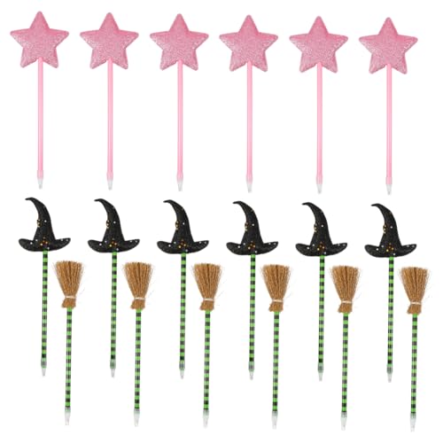 Vaguelly 18 . Teiliges Festliche Kugelschreiber mit Hexenbesen Hexenhut und Sternmotiv Bunte Party Dekoration für Halloween Valentinstag Kindergeburtstag und Schulveranstaltungen Vaguelly 18 . Teiliges Festliche Kugelschreiber mit Hexenbesen Hexenhut und Sternmotiv Bunte Party Dekoration für Halloween Valentinstag Kindergeburtstag und Schulveranstaltungen von Vaguelly