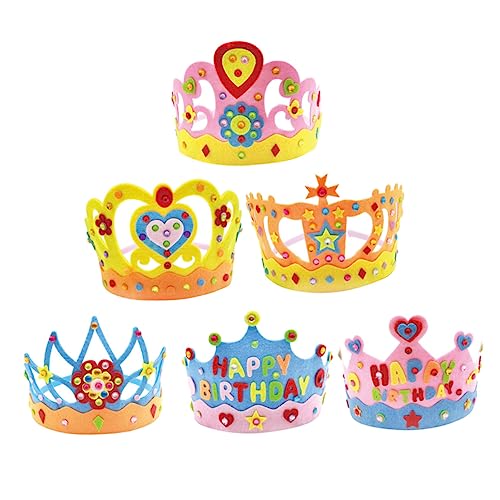 Vaguelly 18 Sätze Kronenhut selber machen kinder geburtstagskrone DIY Geburtstagskrone Krone Tiara Bastelset Kinderhaube mitbringsel kindergeburtstag Hüte Geburtstagshut Partyversorgungshut von Vaguelly