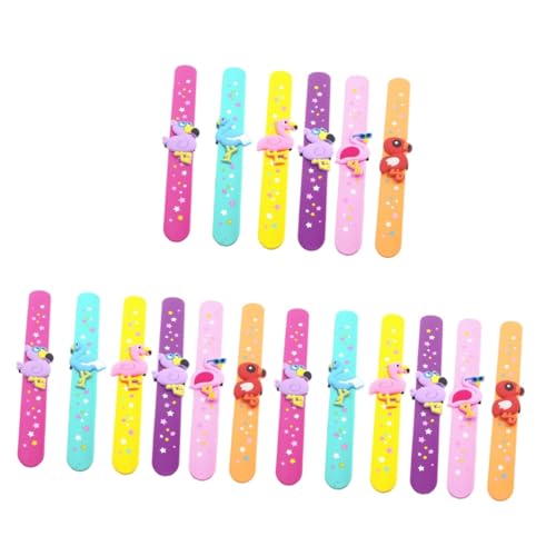 Vaguelly 18 Stk Spielzeug für Kinder Kinderarmband Pinata-Füllspielzeug Slap-Armband-Lineal Taschenfüller für Ostern personalisiert Armbänder für Kinder Silikonarmbänder Knopf von Vaguelly