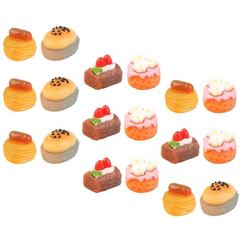 Vaguelly 18 Stück Mini Kuchen Puppenhaus Küchenzubehör Tischdekoration Schreibtischdekoration Miniatur Sammelstücke Mini Sammlerstücke Dessert Mini Kuchenmodell Mini von Vaguelly