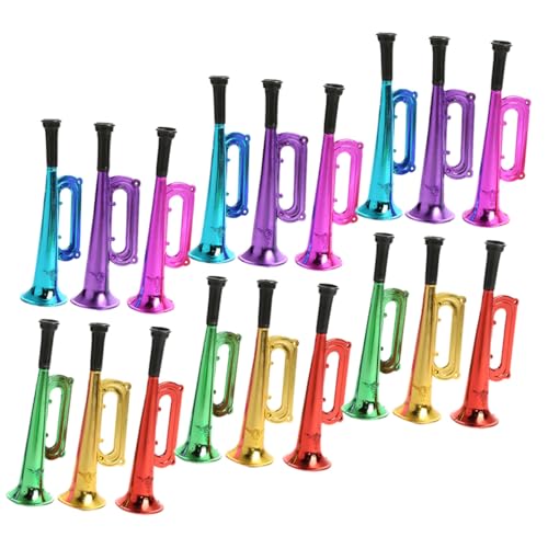 Vaguelly 18 Stück Teiliges Mini trumpetenspielzeug für Buntes Stadionhorn Partydekoration Tragbares Musikinstrument für Geburtstagsfeiern Sportevents Camping und Konzerte von Vaguelly