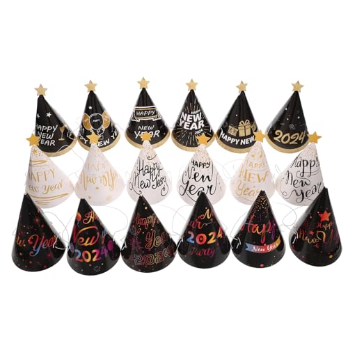 Vaguelly 18 Stück Teiliges Neujahrsparty Hüte Bunte Papierhüte mit Neujahrsmotiven für Silvesterfeiern Rollenspiele und Familienfeiern Vaguelly 18 Stück Teiliges Neujahrsparty Hüte Bunte Papierhüte mit Neujahrsmotiven für Silvesterfeiern Rollenspiele und Familienfeiern von Vaguelly