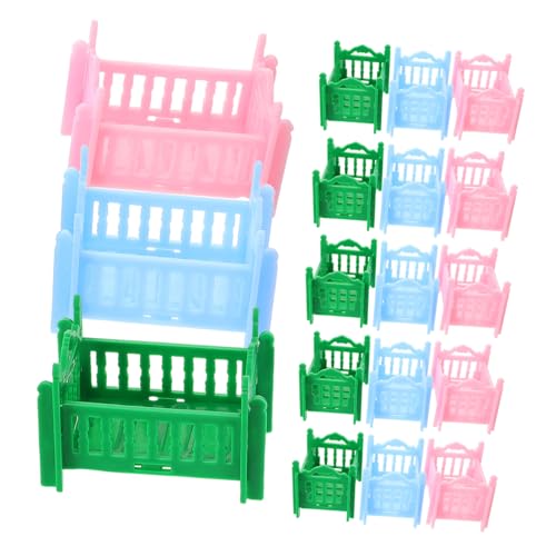 Vaguelly 18 Stück Teiliges Set für Puppenhäuser Farbige Babybetten für Rollenspiele und Kinderzimmerdekoration Vaguelly 18 Stück Teiliges Set für Puppenhäuser Farbige Babybetten für Rollenspiele und Kinderzimmerdekoration von Vaguelly