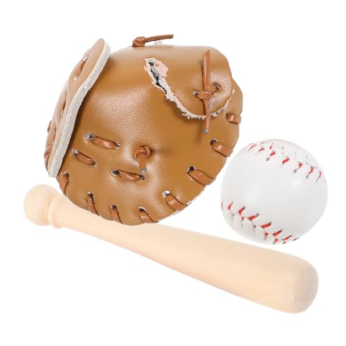 Vaguelly 1Satz Baseballset Kleiner Baseballschläger Handschuh und Ball für Puppenhaus Dekoration Sicher und Langlebig für Mini Vaguelly 1Satz Baseballset Kleiner Baseballschläger Handschuh und Ball für Puppenhaus Dekoration Sicher und Langlebig für Mini von Vaguelly