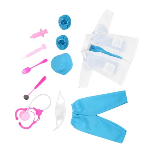 Vaguelly 1Satz Ersatz Outfit für Puppen Arztthema Kostüm mit Zubehör Puppenkleidung für Rollenspiele und Verkleidungsspiele für Kreativität und Sozialen Vaguelly 1Satz Ersatz Outfit für Puppen Arztthema Kostüm mit Zubehör Puppenkleidung für Rollenspiele und Verkleidungsspiele für Kreativität und Sozialen von Vaguelly