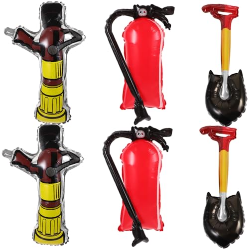 Vaguelly 1Satz Feuerlöscher Luftballons für Feuerwehrpartys Teiliges Deko mit Feuerwehrhydranten Schaufel Ballons und Aluminiumfolie für Geburtstagsfeiern und Fotoshootings von Vaguelly