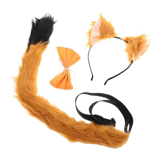 Vaguelly 1Satz Fuchs Stirnband Set für Teiliges Kostümzubehör mit Fuchsohren Fliege und für Halloween und Cosplay Partys Vielseitig Einsetzbar und Süß im Design von Vaguelly