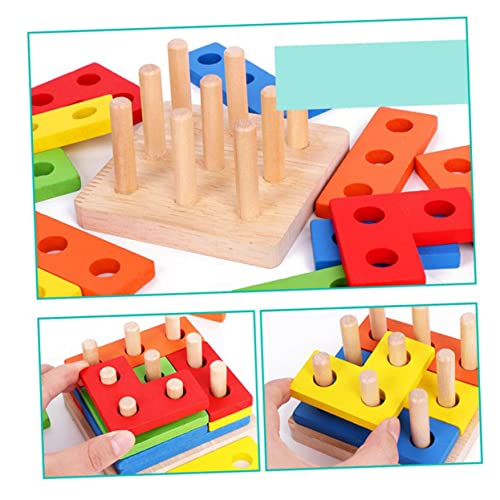 Vaguelly 1Satz Geometrisches Brettpuzzle Aus Holz Klobiges Rätselspielzeug Für Bunten Geometrischen Formen Pädagogisches Motorik Und Formenverständnis von Vaguelly