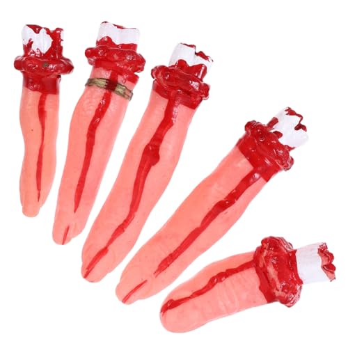 Vaguelly 1satz Halloween Deko Mit Blutigen Fingern Gruselige Finger Requisiten Für Halloween Party Cosplay Und Scherze Lebensgroße Leichte Und Sichere von Vaguelly