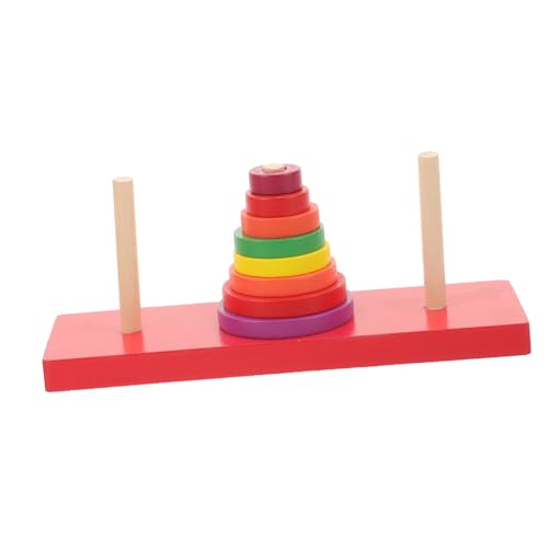 Vaguelly 1Satz Holz Stapelturm Ring Stapelpuzzle für Entwicklungsförderndes Lernspielzeug Kreativität und Hand Auge Koordination von Vaguelly